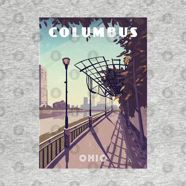 Columbus, Ohio, USA.Retro travel poster by GreekTavern